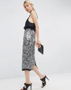 Asos White Speckle Sequin Embellished Skirt - Multi