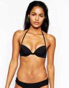 Asos Mix & Match Twist Front Push Up Plunge Bikini Top - Black