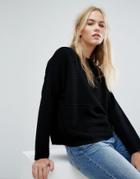 Weekday Rib Boxy Knit Sweater - Black