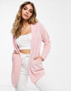 Asos Design Lounge Co-ord Chenille Cardigan In Pink