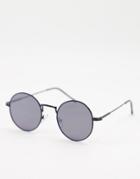 River Island Round Sunglasses In Black