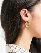 & Other Stories Wavy Chunky Hoop Earrings In Gold