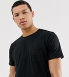 Brave Soul Tall Raw Edge T-shirt - Black