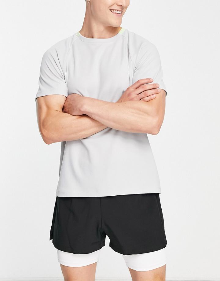 Asos 4505 Easy Fit Training T-shirt With Contrast-gray