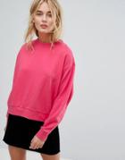 Weekday Cropped Sweatshirt - Pink