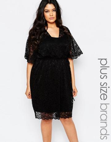 Carmakoma Lace Wrap Front Dress - Black