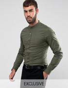 Only & Sons Skinny Smart Shirt With Stretch - Green