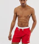 Boss Star Fish Swim Shorts In Red Exclusive At Asos
