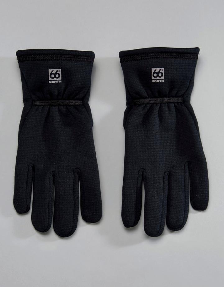 66o North Vik Windpro Gloves In Black - Black