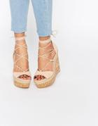 Asos Tammi Lace Up Wedge Sandals - Pink