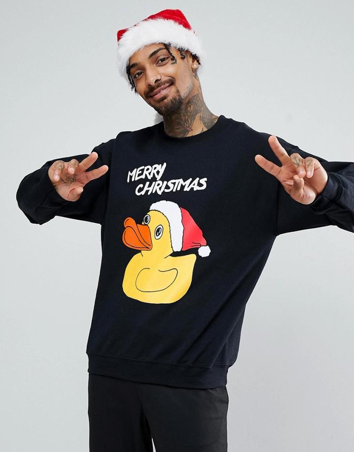 New Love Club Holidays Duck Sweater - Black