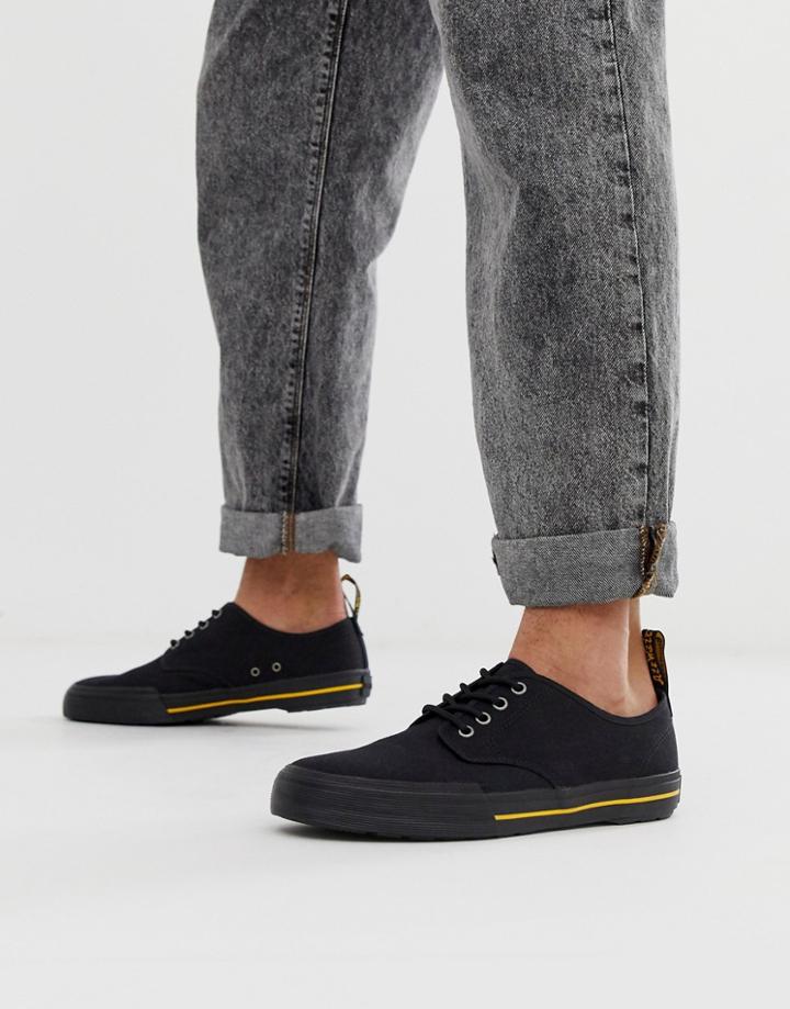 Dr Martens Pressler Plimsolls In Black Canvas - Black