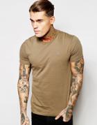 Criminal Damage T-shirt With Small Logo - Olive