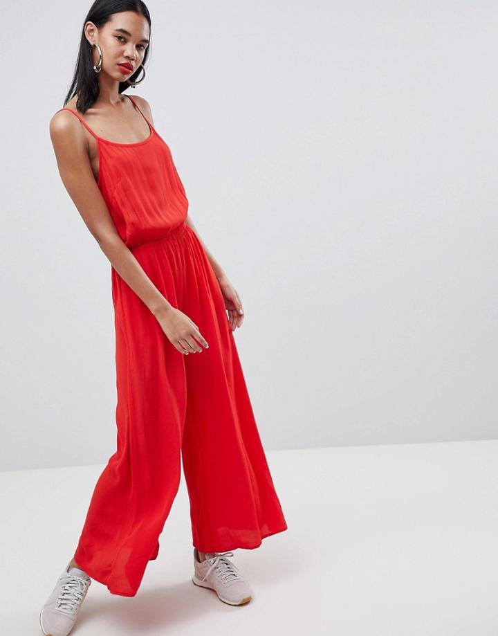 Weekday Jumpsuit In Tapestry Print - Red
