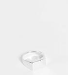 Asos Design Sterling Silver Square Signet Ring In Silver