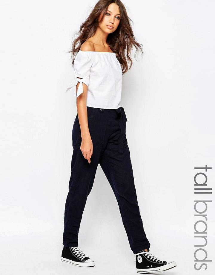 New Look Tall Linen Pant - Navy