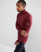 Fila Vintage Long Sleeve Roll Neck T-shirt In Burgundy - Red