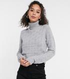 Vero Moda Tall Cable Sweater In Light Gray-grey