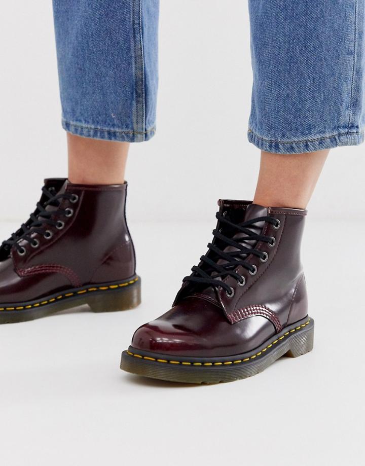 Dr Martens Vegan 101 Ankle Boots In Cherry
