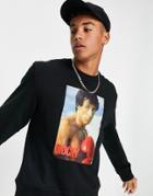 Topman Rocky Graphic Sweatshirt In Black
