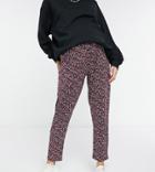 New Look Maternity Soft Touch Sweatpants In Burgundy Spot Print-multi