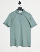 Selected Homme Jersey Zip Polo In Green