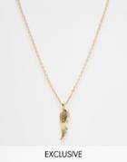 Chained & Able Wing Pendant Necklace In Gold - Gold