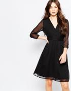 Vero Moda 3/4 Sleeve Midi Dress - Black