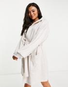 Asos Design Jersey Sweat Mini Robe In Oatmeal-neutral