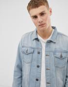 Brave Soul Slim Fit Denim Jacket In Blue Wash