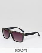 Jeepers Peepers Snake Print Flat Top Visor Sunglasses With Gradient Lens - Black