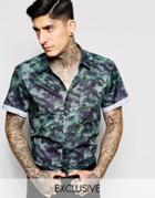 Reclaimed Vintage Smart Shirt In Military Print - Green