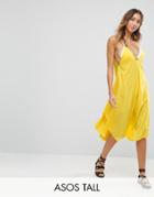 Asos Tall Cami Beach Dress With Dipped Hem - Yellow