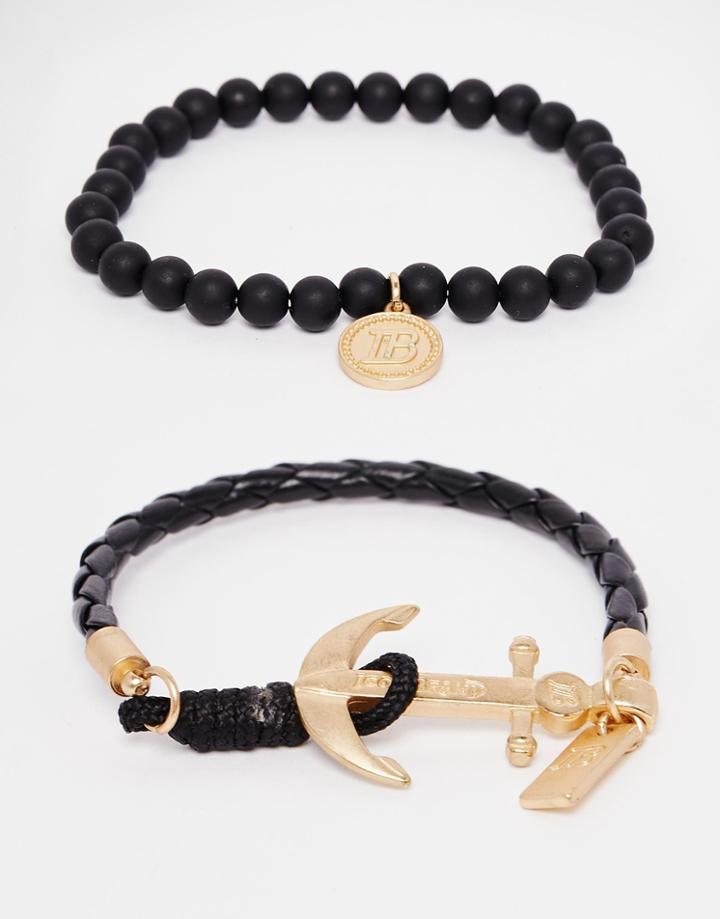 Icon Brand Silverball Anchor Bracelet - Black