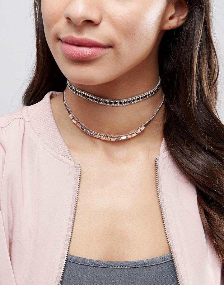 Aldo Rose Gold Layered Wraparound Choker Necklace - Gold