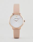 Emporio Armani Ar11160 Leather Watch 32mm - Pink