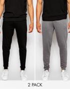 Asos 2 Pack Skinny Joggers Save 17%