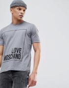 Love Moschino T-shirt In Gray With Large Box Logo - Gray