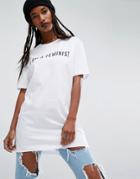 Asos T-shirt With I Am A Feminist Print - White