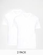 Hugo Boss V Neck T-shirt Two Pack In Regular Fit - White