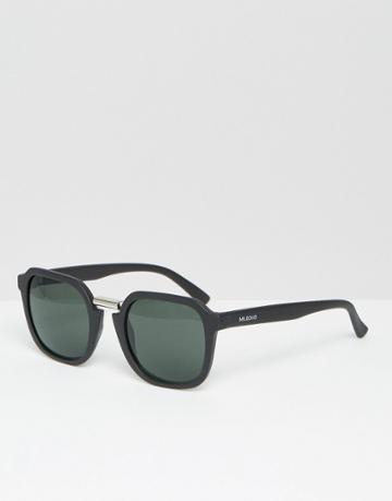 Mr. Boho Sunglasses Bushwick In Matte Black With Classical Lenses Made In Italy - Black