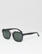 Mr. Boho Sunglasses Bushwick In Matte Black With Classical Lenses Made In Italy - Black