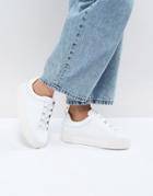 Selected Leather Platform Sneaker - White
