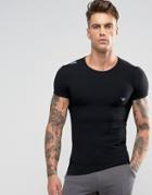 Emporio Armani Muscle Fit T-shirt With Shiny Logo - Black