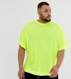 Collusion Plus Oversized T-shirt In Neon Yellow