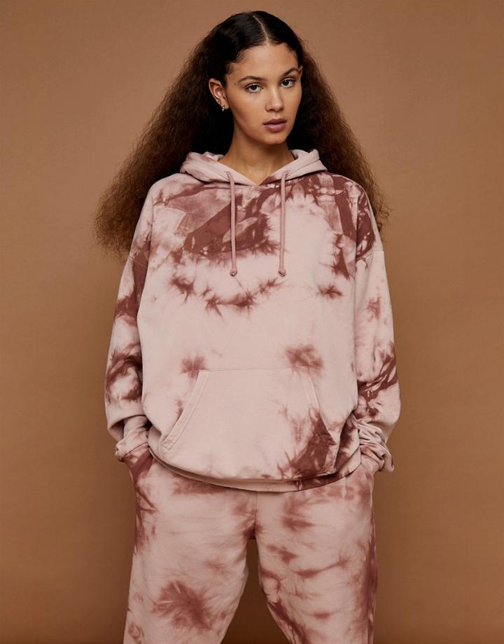 Topshop Hoodie In Pink Heather
