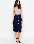 New Look Denim Midi Skirt - Blue