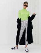 River Island Striped Leggings With D-ring Detail In White-black