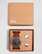 Asos Watch And Cufflink Set In Silver - Silver