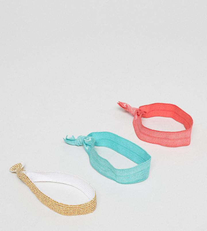 Asos Design Pack Of 3 Hair Ties - Multi